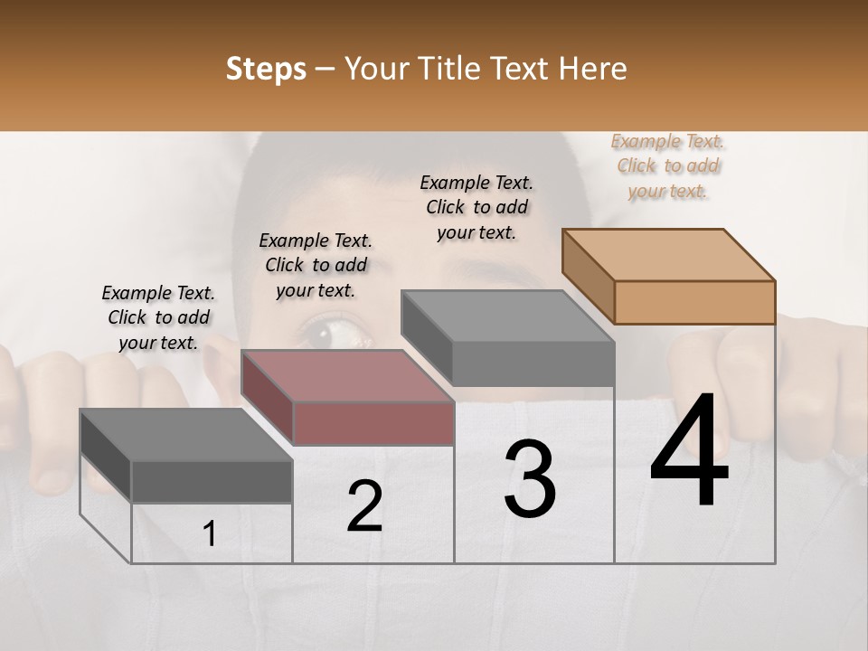 A Boy Peeking Over A Pillow With His Eyes Wide Open PowerPoint Template