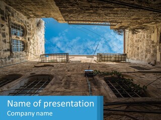 A Picture Of A Building With A Sky In The Background PowerPoint Template