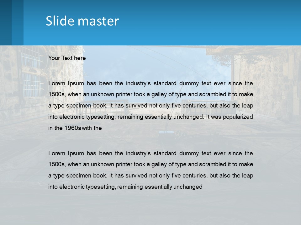 A Picture Of A Building With A Sky In The Background PowerPoint Template