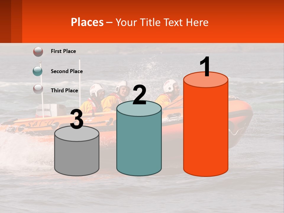 A Group Of People In An Inflatable Boat In The Water PowerPoint Template