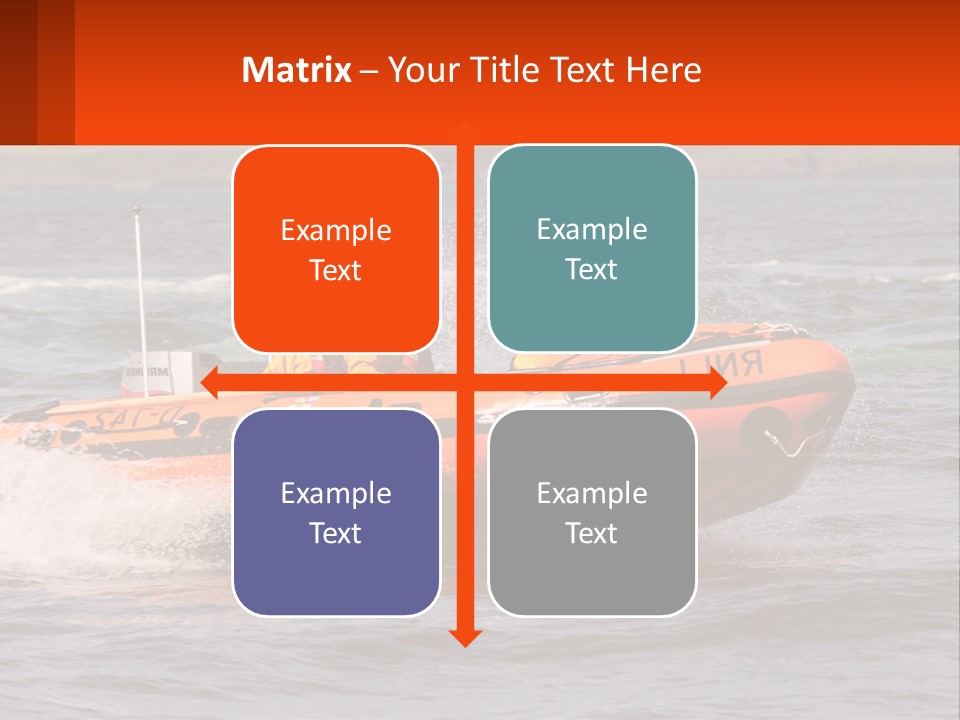 A Group Of People In An Inflatable Boat In The Water PowerPoint Template