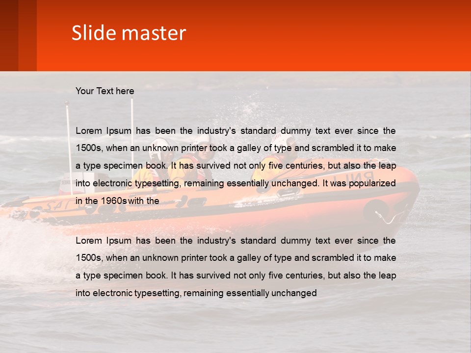 A Group Of People In An Inflatable Boat In The Water PowerPoint Template