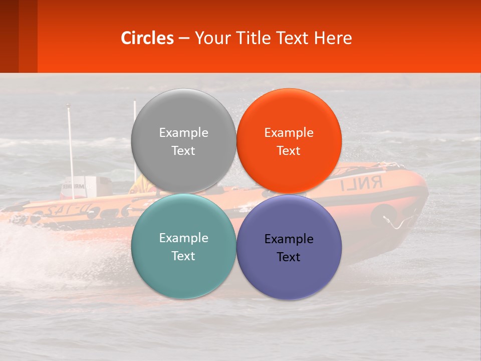 A Group Of People In An Inflatable Boat In The Water PowerPoint Template