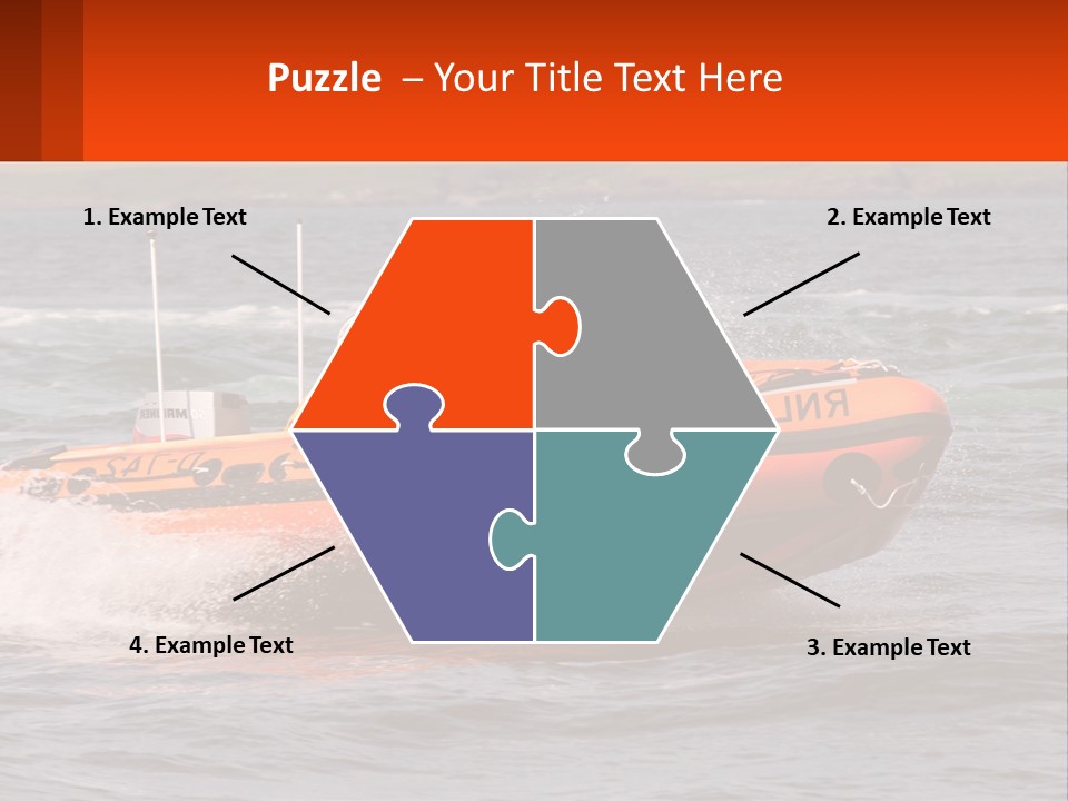 A Group Of People In An Inflatable Boat In The Water PowerPoint Template