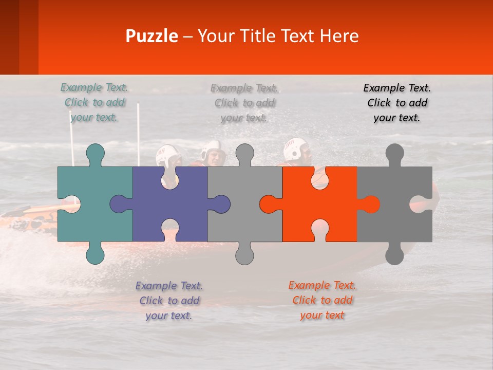 A Group Of People In An Inflatable Boat In The Water PowerPoint Template