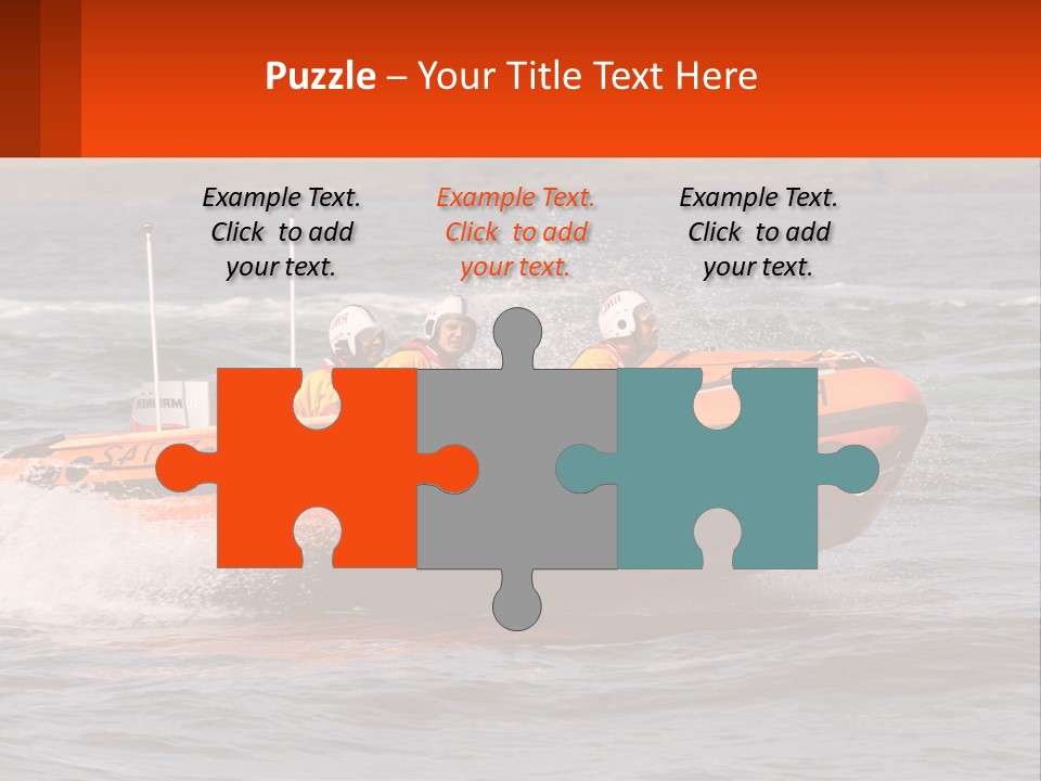 A Group Of People In An Inflatable Boat In The Water PowerPoint Template