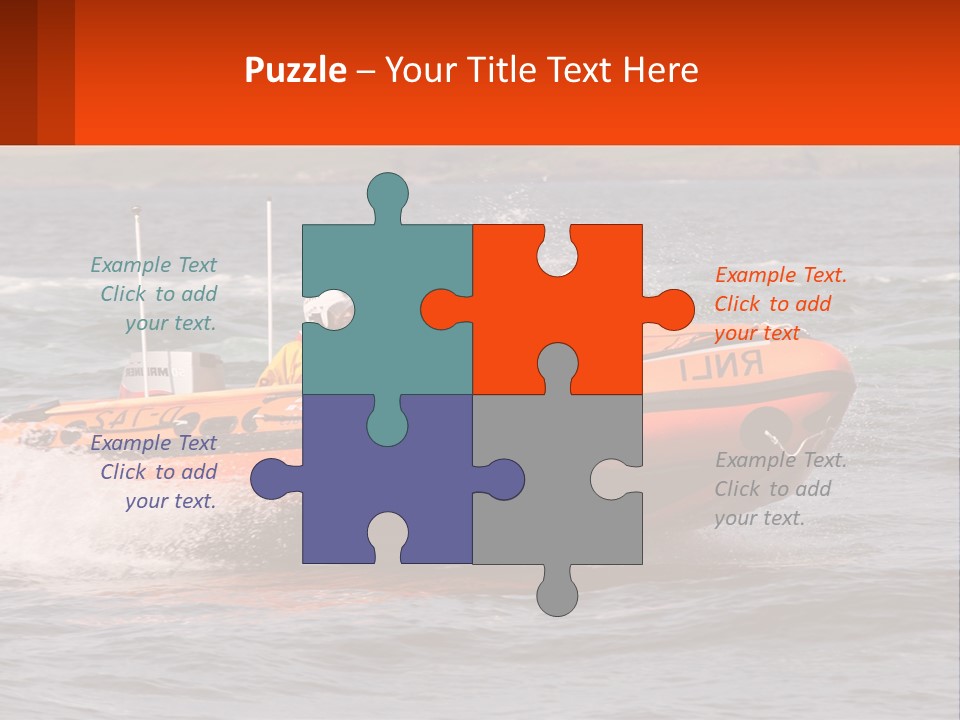 A Group Of People In An Inflatable Boat In The Water PowerPoint Template