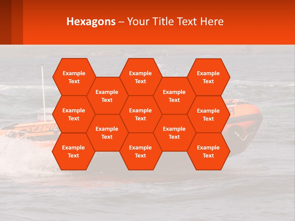 A Group Of People In An Inflatable Boat In The Water PowerPoint Template