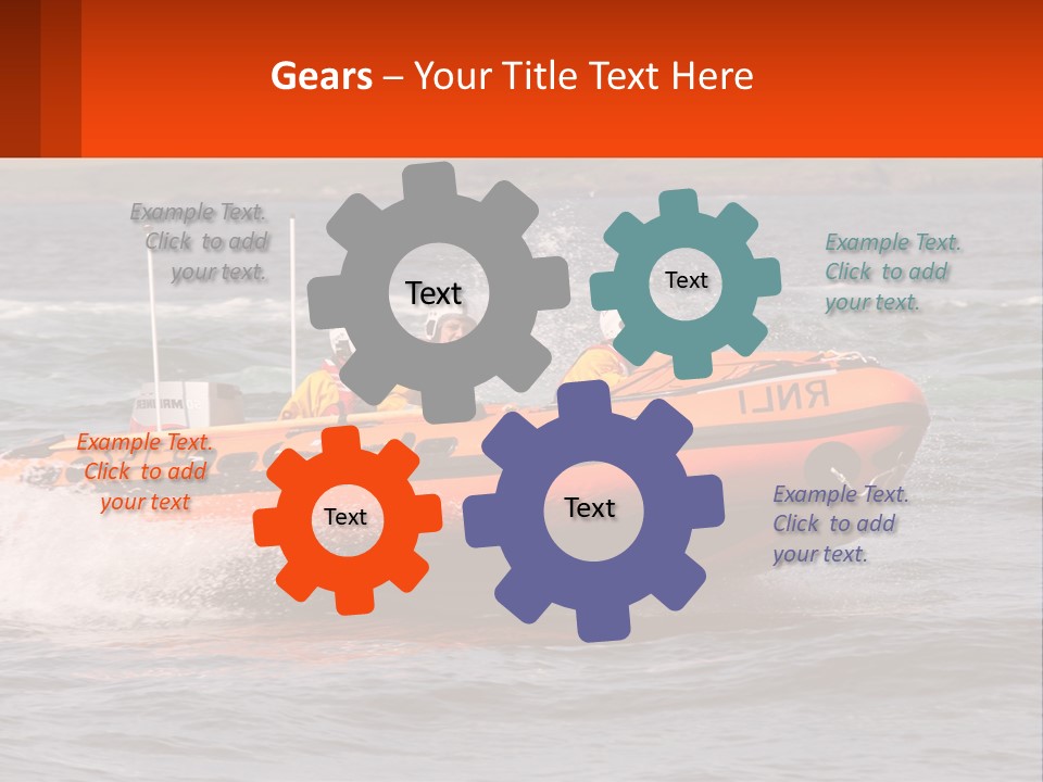 A Group Of People In An Inflatable Boat In The Water PowerPoint Template