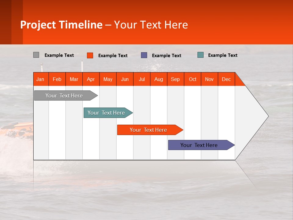 A Group Of People In An Inflatable Boat In The Water PowerPoint Template