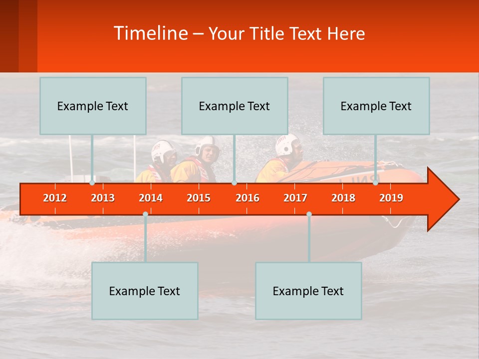 A Group Of People In An Inflatable Boat In The Water PowerPoint Template