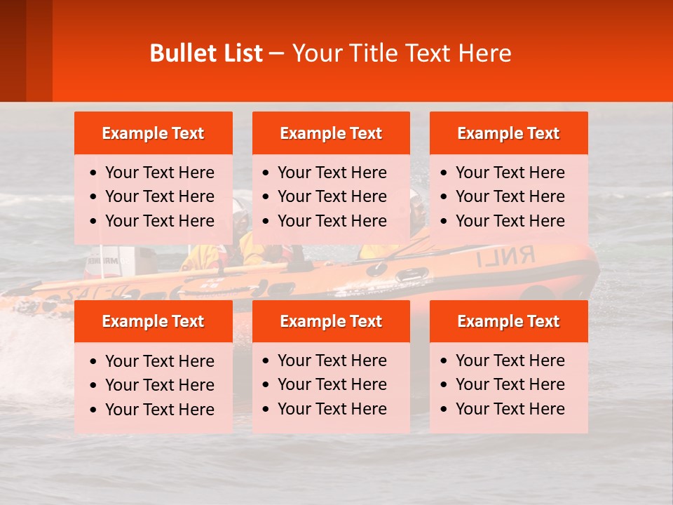 A Group Of People In An Inflatable Boat In The Water PowerPoint Template
