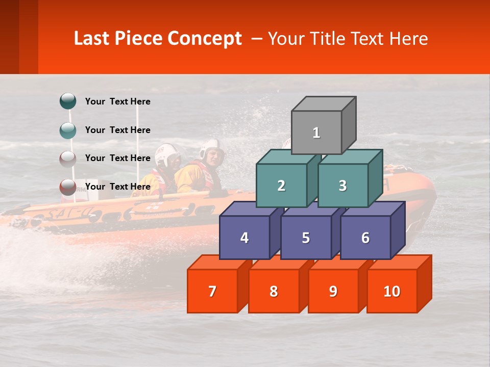 A Group Of People In An Inflatable Boat In The Water PowerPoint Template