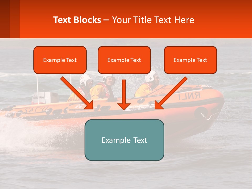A Group Of People In An Inflatable Boat In The Water PowerPoint Template