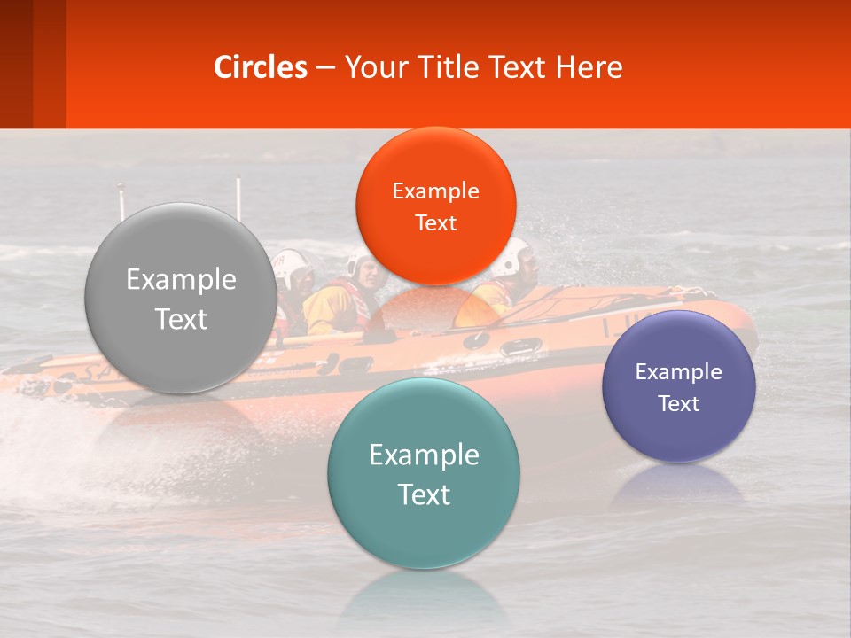 A Group Of People In An Inflatable Boat In The Water PowerPoint Template