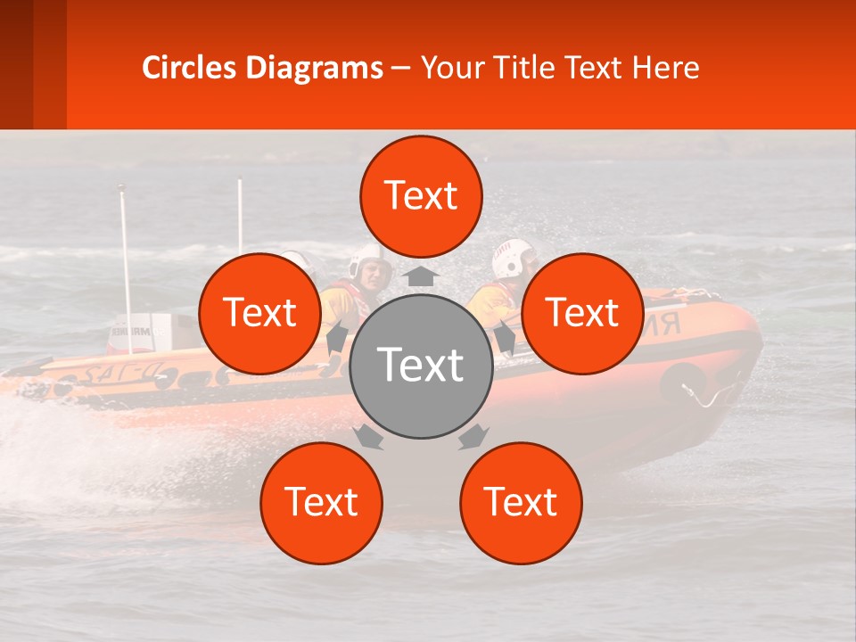 A Group Of People In An Inflatable Boat In The Water PowerPoint Template