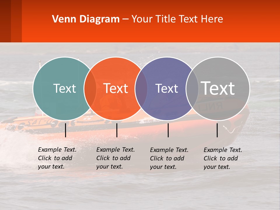 A Group Of People In An Inflatable Boat In The Water PowerPoint Template