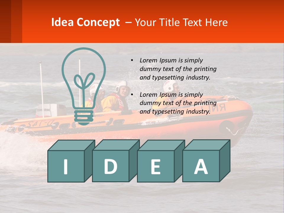 A Group Of People In An Inflatable Boat In The Water PowerPoint Template