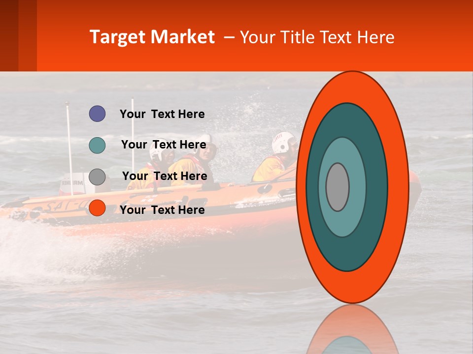 A Group Of People In An Inflatable Boat In The Water PowerPoint Template