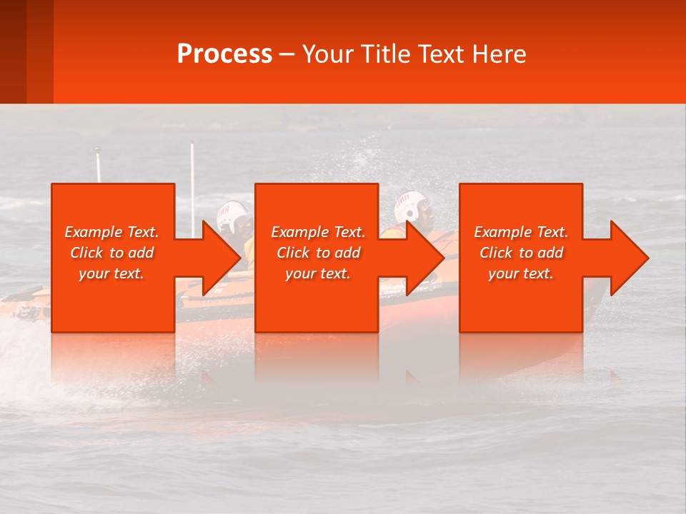 A Group Of People In An Inflatable Boat In The Water PowerPoint Template