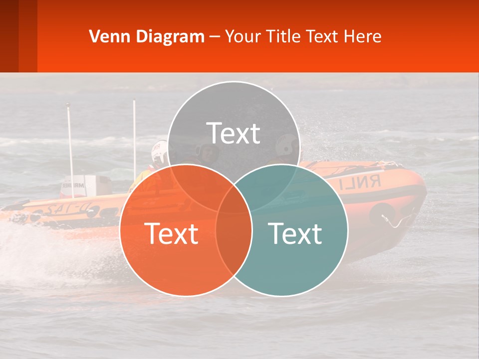 A Group Of People In An Inflatable Boat In The Water PowerPoint Template