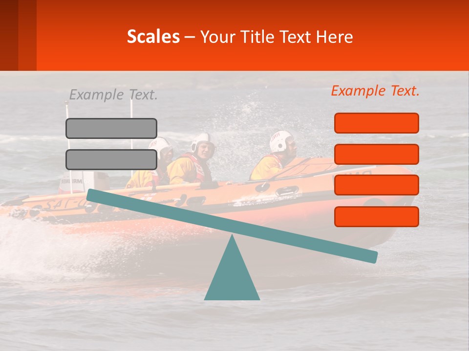 A Group Of People In An Inflatable Boat In The Water PowerPoint Template