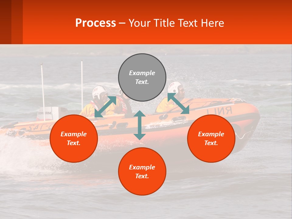 A Group Of People In An Inflatable Boat In The Water PowerPoint Template