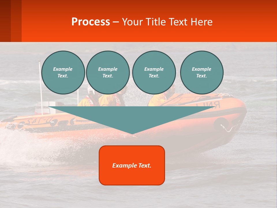 A Group Of People In An Inflatable Boat In The Water PowerPoint Template