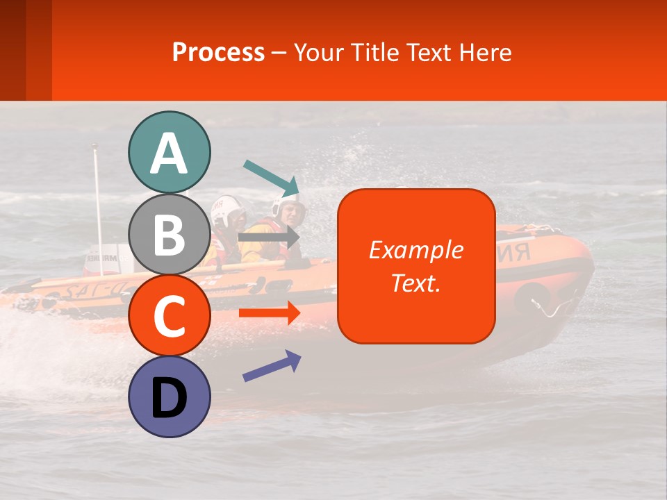 A Group Of People In An Inflatable Boat In The Water PowerPoint Template