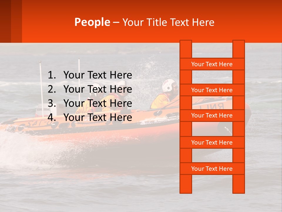 A Group Of People In An Inflatable Boat In The Water PowerPoint Template