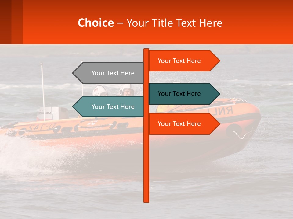 A Group Of People In An Inflatable Boat In The Water PowerPoint Template