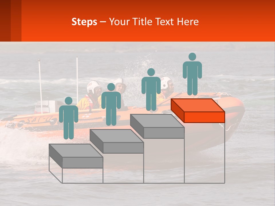 A Group Of People In An Inflatable Boat In The Water PowerPoint Template