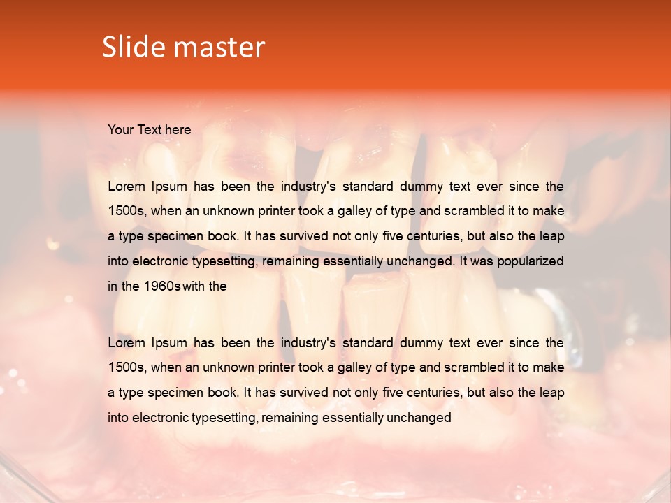 A Close Up Of A Person's Teeth With Gums PowerPoint Template