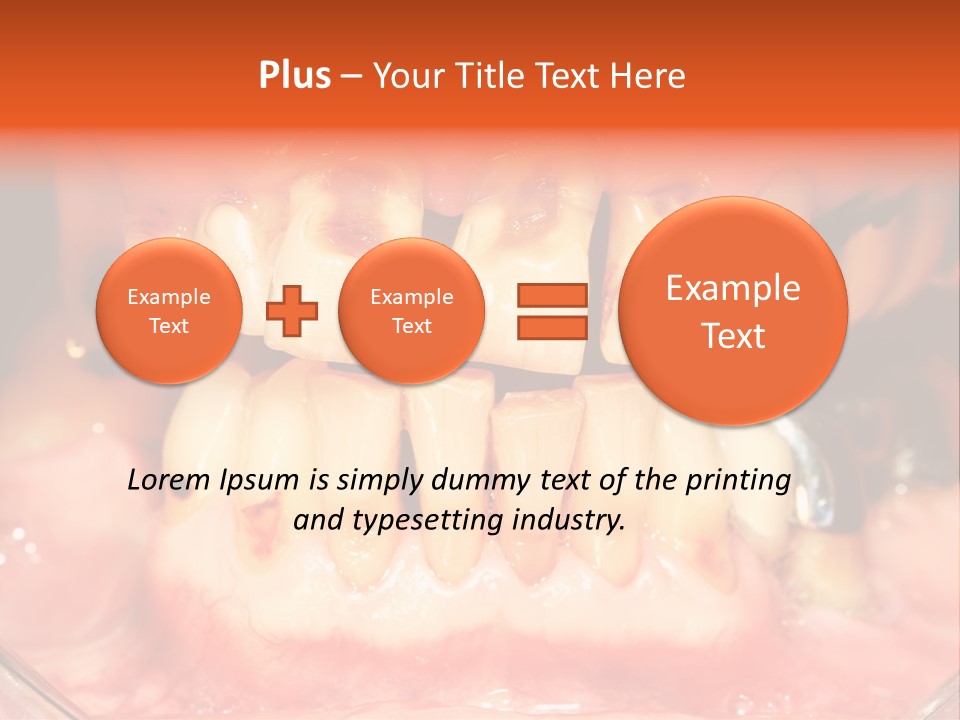 A Close Up Of A Person's Teeth With Gums PowerPoint Template