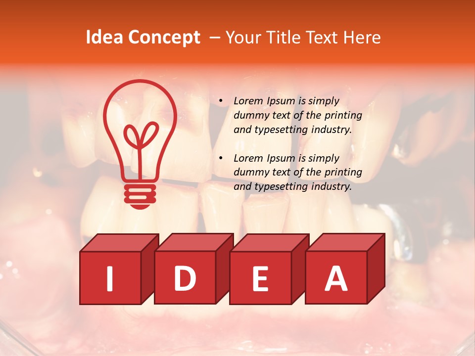 A Close Up Of A Person's Teeth With Gums PowerPoint Template