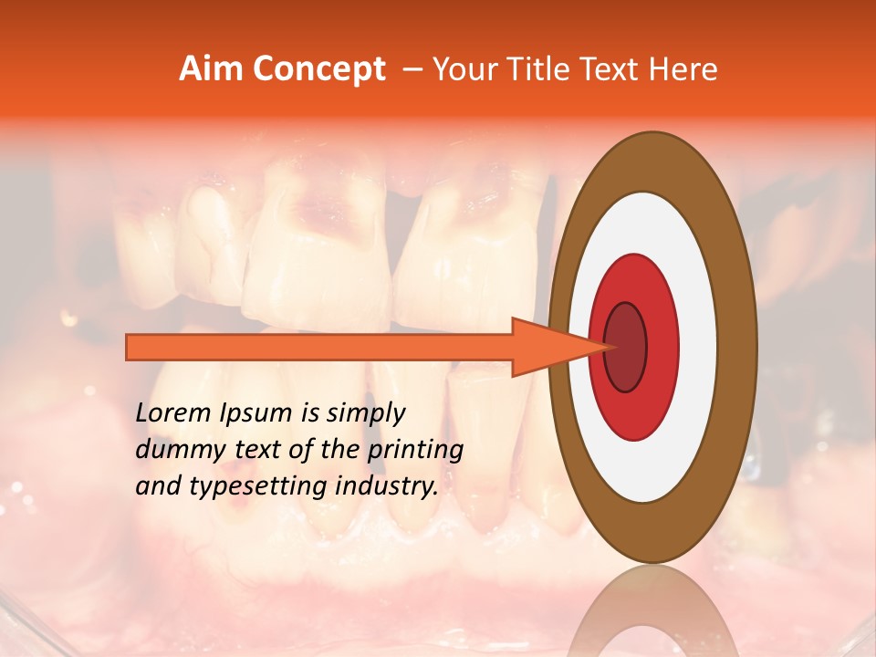 A Close Up Of A Person's Teeth With Gums PowerPoint Template