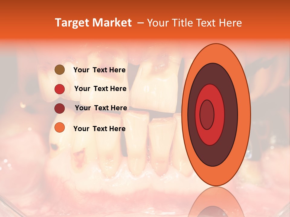 A Close Up Of A Person's Teeth With Gums PowerPoint Template