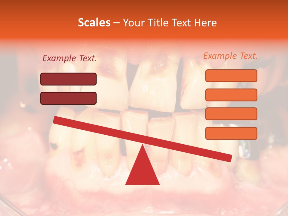 A Close Up Of A Person's Teeth With Gums PowerPoint Template