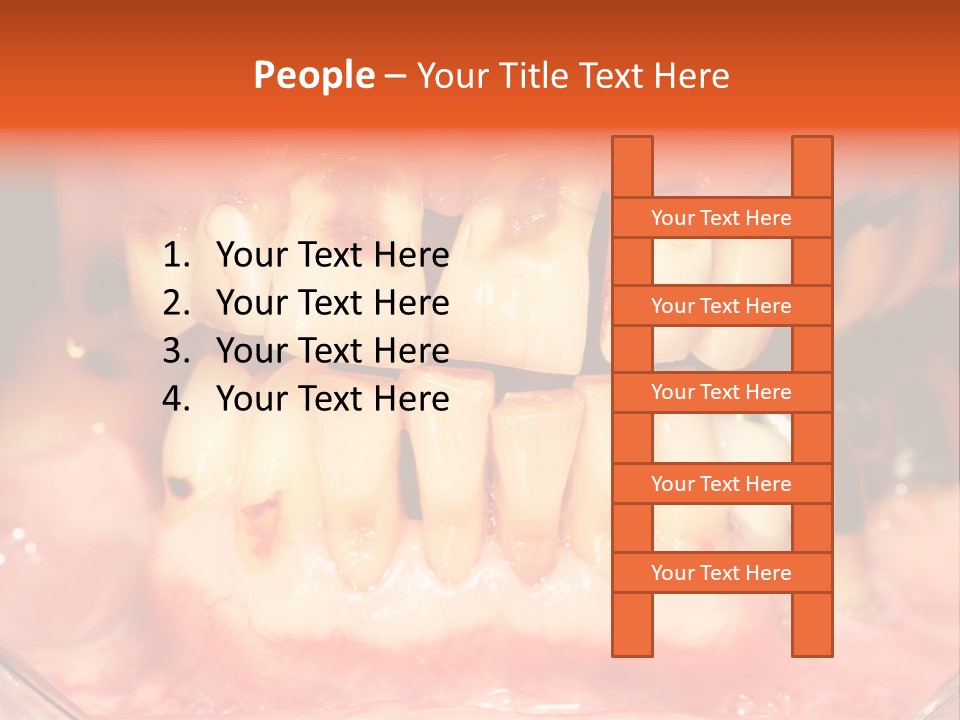 A Close Up Of A Person's Teeth With Gums PowerPoint Template