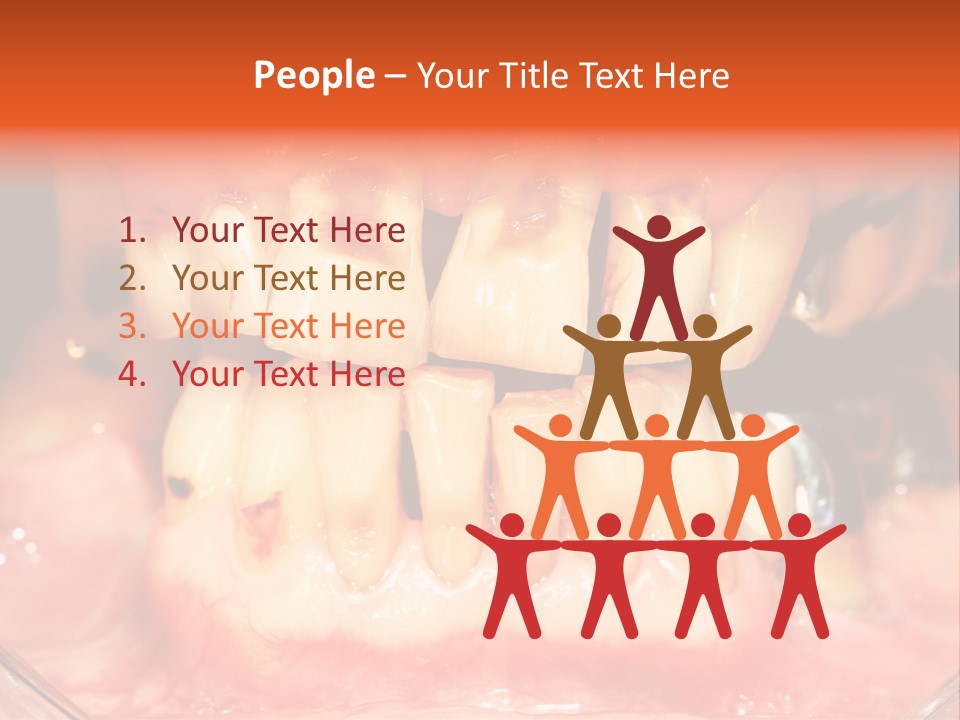 A Close Up Of A Person's Teeth With Gums PowerPoint Template
