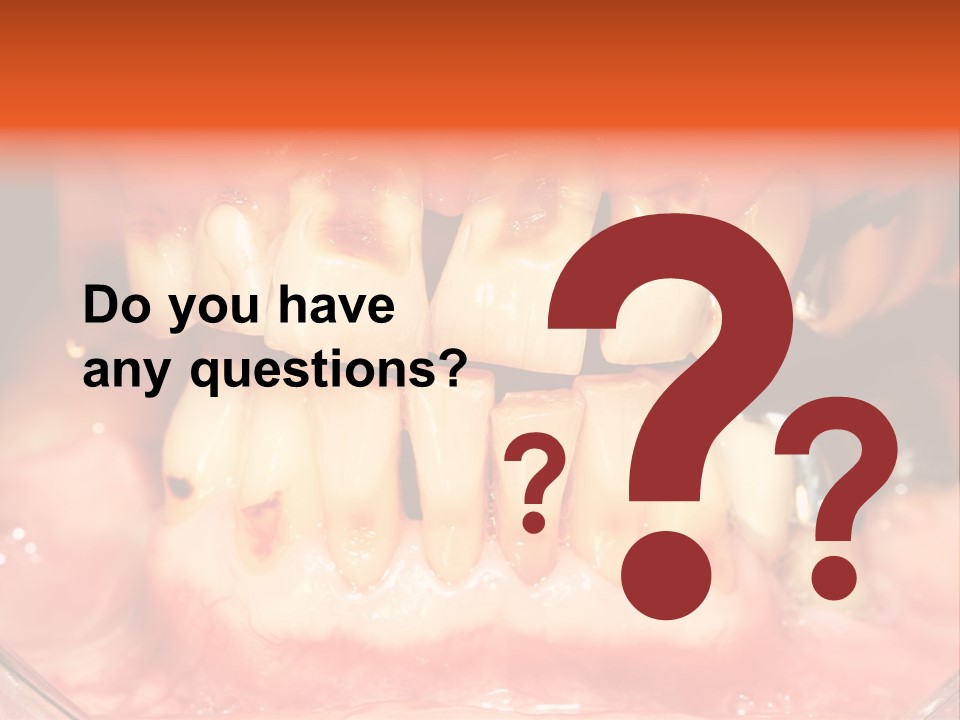 A Close Up Of A Person's Teeth With Gums PowerPoint Template