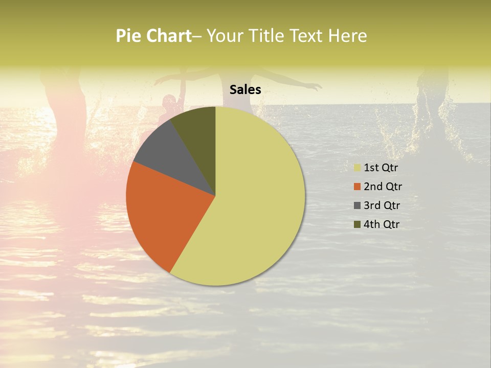 A Group Of People Splashing In The Water At Sunset PowerPoint Template