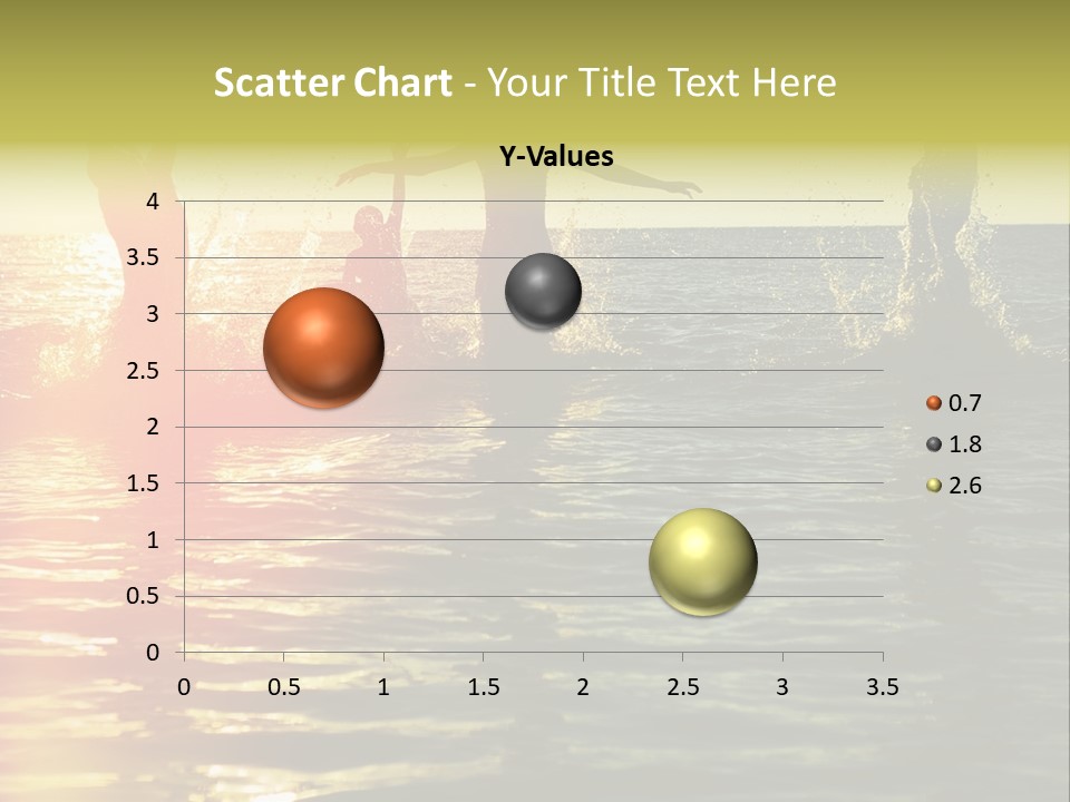 A Group Of People Splashing In The Water At Sunset PowerPoint Template