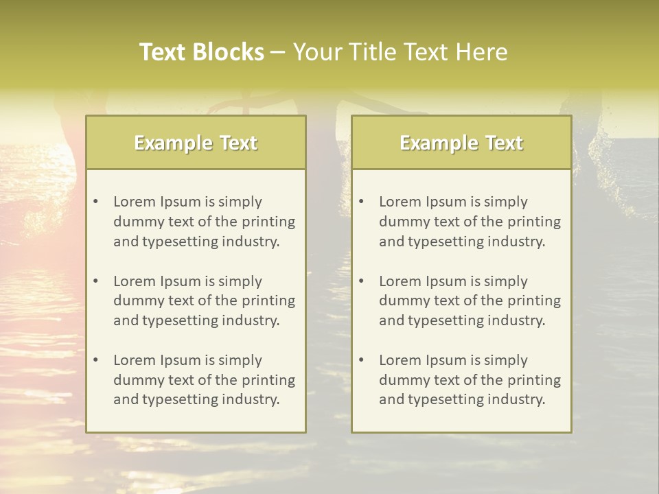 A Group Of People Splashing In The Water At Sunset PowerPoint Template