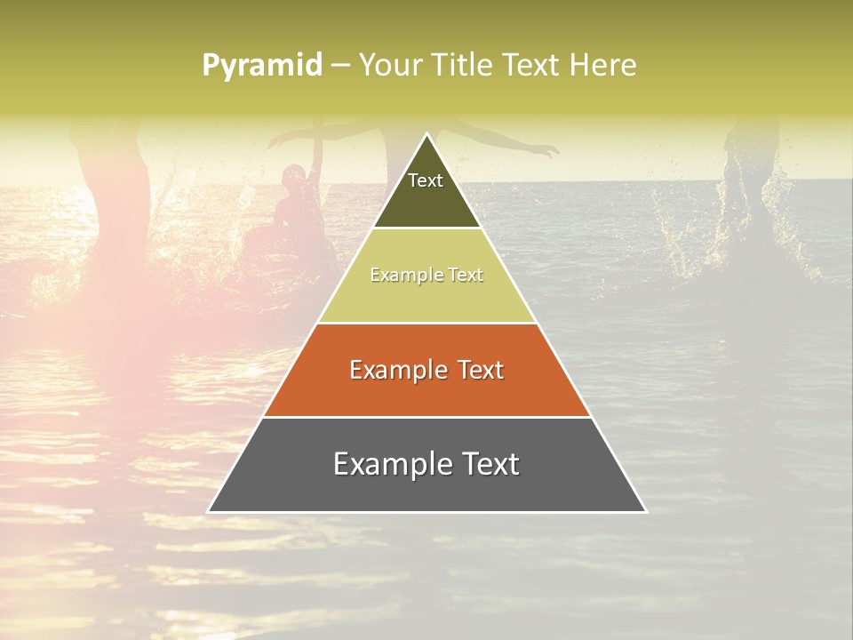 A Group Of People Splashing In The Water At Sunset PowerPoint Template