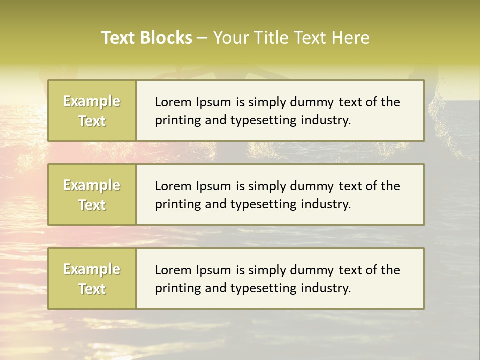 A Group Of People Splashing In The Water At Sunset PowerPoint Template