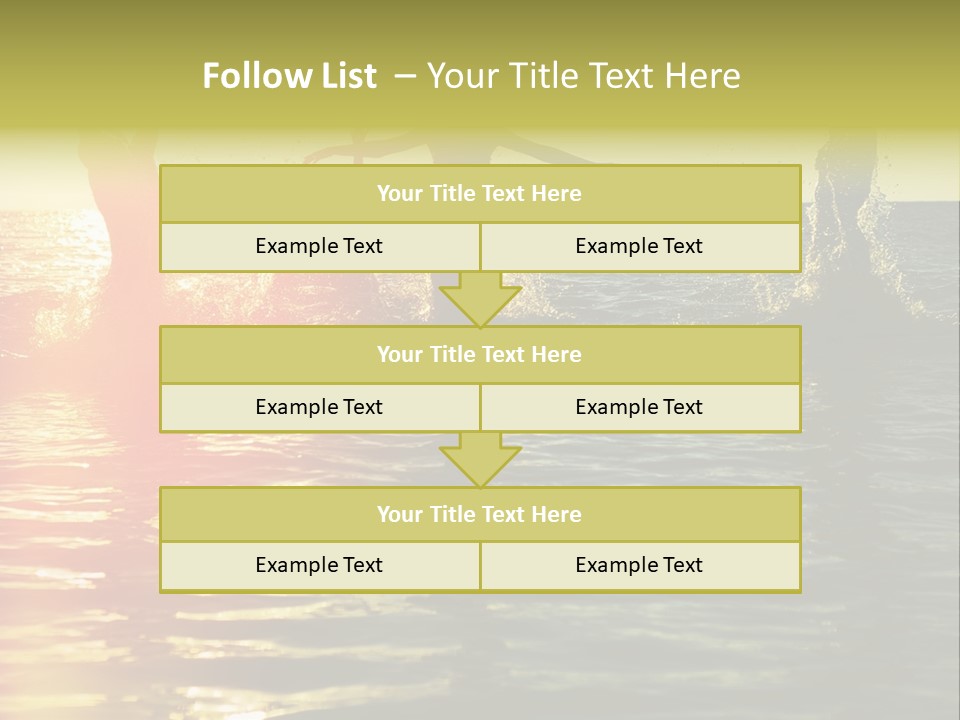 A Group Of People Splashing In The Water At Sunset PowerPoint Template