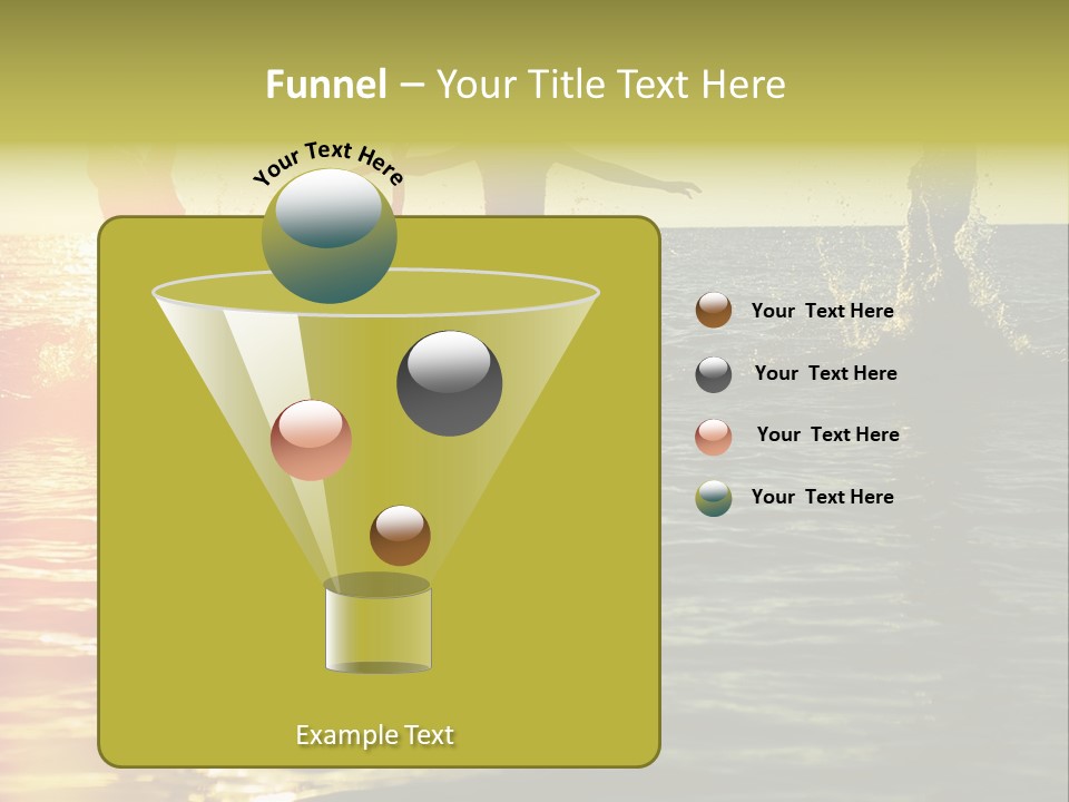 A Group Of People Splashing In The Water At Sunset PowerPoint Template