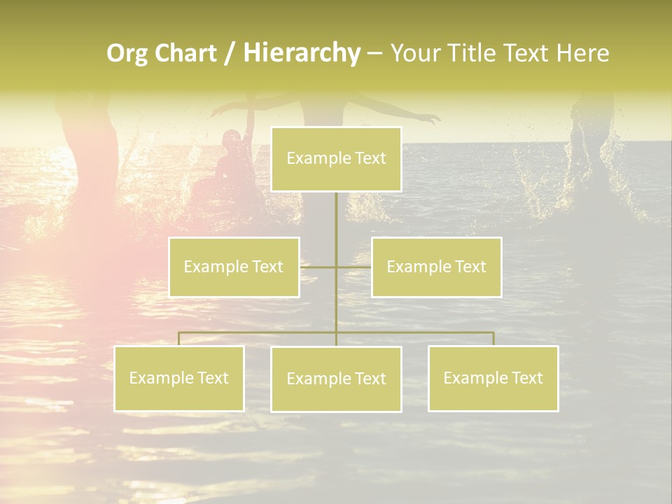 A Group Of People Splashing In The Water At Sunset PowerPoint Template