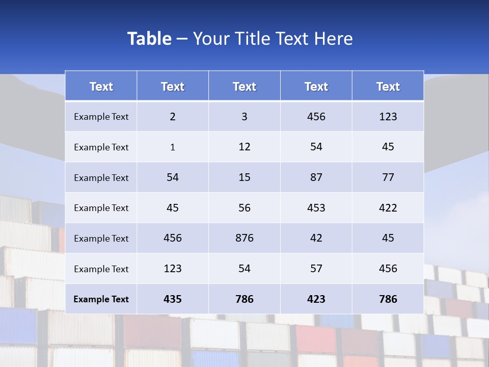 Two People Shaking Hands In Front Of A Wall Of Shipping Containers PowerPoint Template
